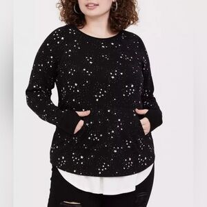 Torrid Black and White Star Print Sweater